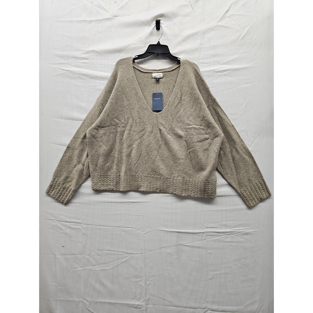 Universal Thread Taupe V-Neck Sweater 2X Plus Size Pullover Knit‎ PID-WRM24R NEW